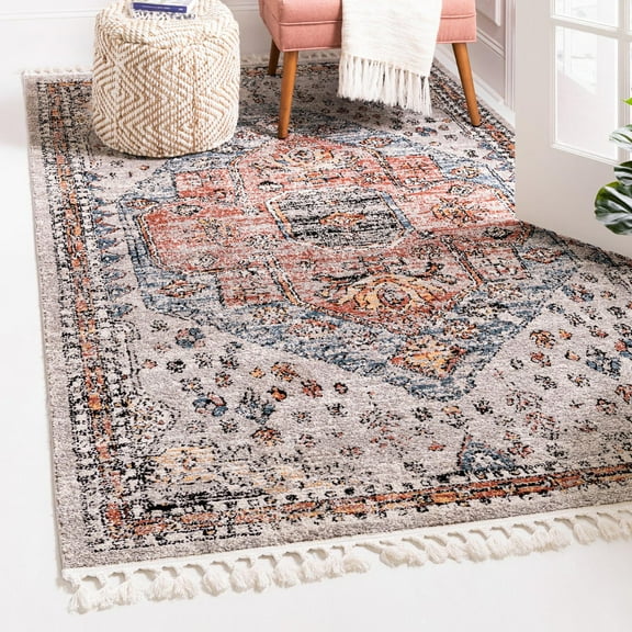Unique Loom Aramis Collection Area Rug - Victor (5' 3" x 8' Rectangle Gray/Beige)