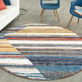 thumbnail image 1 of Unique Loom Aramis Collection Area Rug - Zoe (5' 3" Round Multi/Brown), 1 of 7