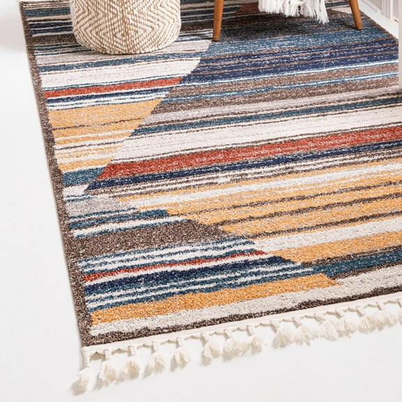 Unique Loom Aramis Collection Area Rug - Zoe (5' 3" x 8' Rectangle Multi/Brown)