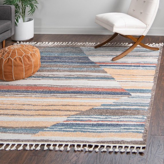Unique Loom Aramis Collection Area Rug - Zoe (7' 10" Square Multi/Brown)