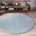 thumbnail image 1 of Unique Loom Soft Solid Shag Collection Area Rug - Aras (6' 1" Round Sage Green), 1 of 7