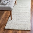 thumbnail image 1 of Unique Loom Soft Solid Shag Collection Area Rug - Aras (2' 7" x 13' 1" Runner White), 1 of 7
