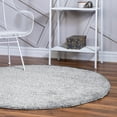 thumbnail image 1 of Unique Loom Soft Solid Shag Collection Area Rug - Aras (4' 1" Round Cloud Gray), 1 of 7