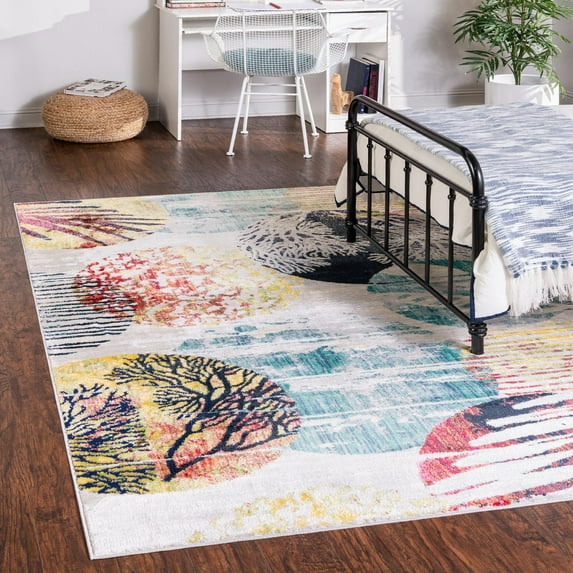 Unique Loom Ariel Collection Area Rug - Sun (6' x 9' Rectangle Multi/Black)