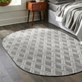 thumbnail image 1 of Unique Loom Arlo Collection Area Rug - Derek (4' x 6' Oval Charcoal/Ivory), 1 of 7