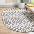 thumbnail image 1 of Unique Loom Arlo Collection Area Rug - Lenny (4' x 6' Oval Charcoal/Ivory), 1 of 7