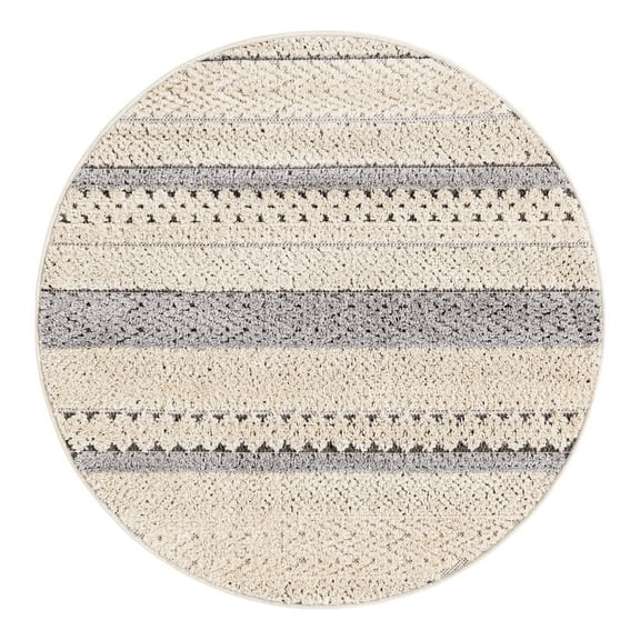 Unique Loom Arlo Collection Area Rug - Matti (3' 3" Round Sandy Beige/Beige)