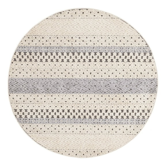 Unique Loom Arlo Collection Area Rug - Matti (5' 3" Round Sandy Beige/Beige)