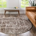thumbnail image 1 of Unique Loom Hermitage Collection Area Rug - Armor (10' 8" Round Chocolate Brown/Black), 1 of 6