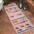 thumbnail image 1 of Unique Loom Aruba Outdoor Collection Area Rug - Savaneta (2' x 10' Runner Pink/Ivory), 1 of 7