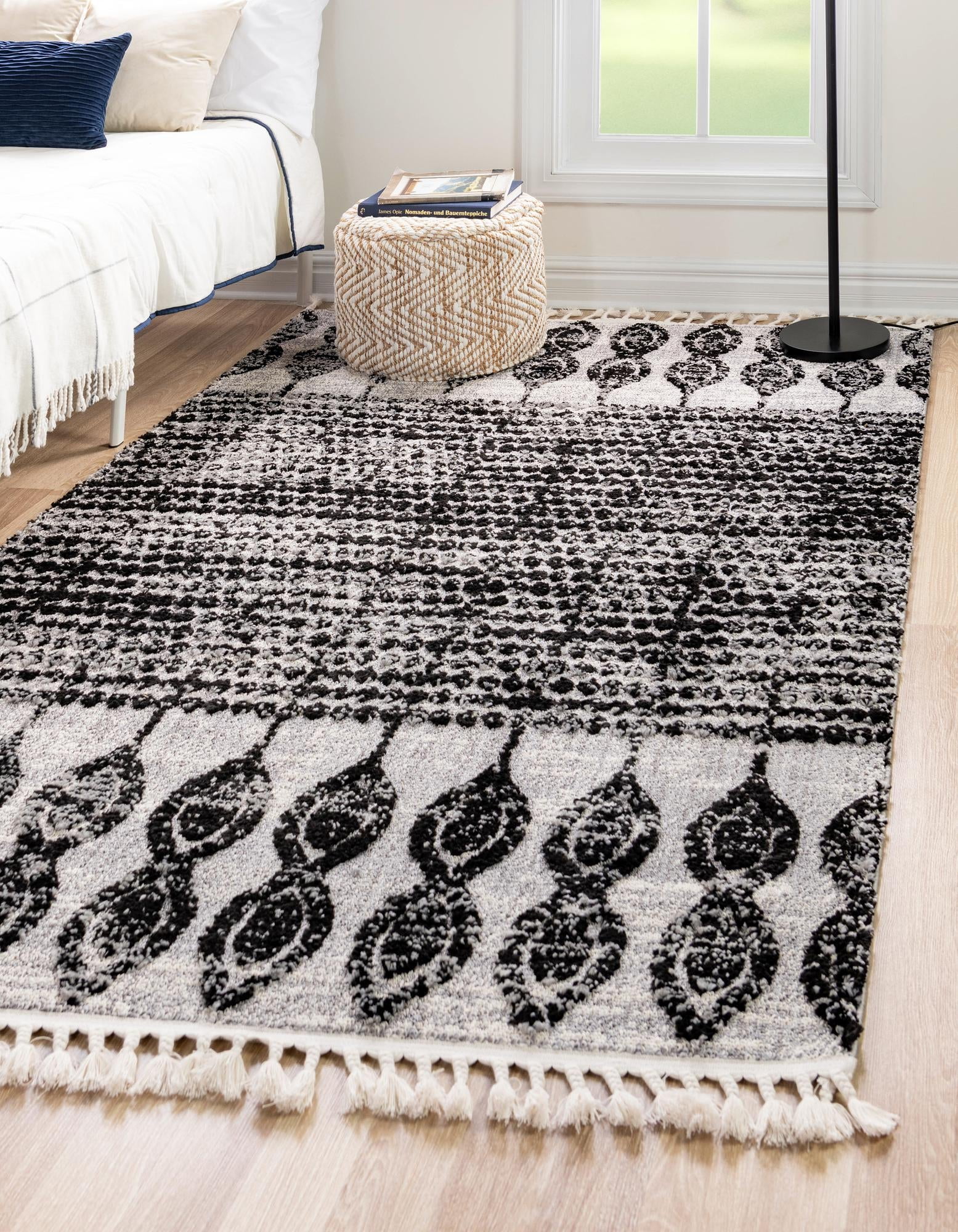 Unique Loom Asheville Cherokee Rug Black/Ivory 9' x 12' 2