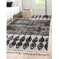 thumbnail image 1 of Unique Loom Asheville Cherokee Rug Black/Ivory 9' x 12' 2" Rectangle Textured Geometric Bohemian Perfect For Living Room Bed Room Dining Room Office, 1 of 8