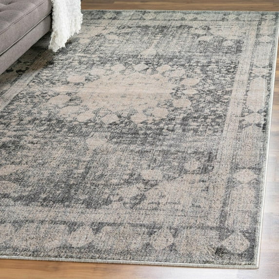 Unique Loom Asheville Collection Area Rug - Rockwell (8' x 10' Rectangle Gray/Beige)
