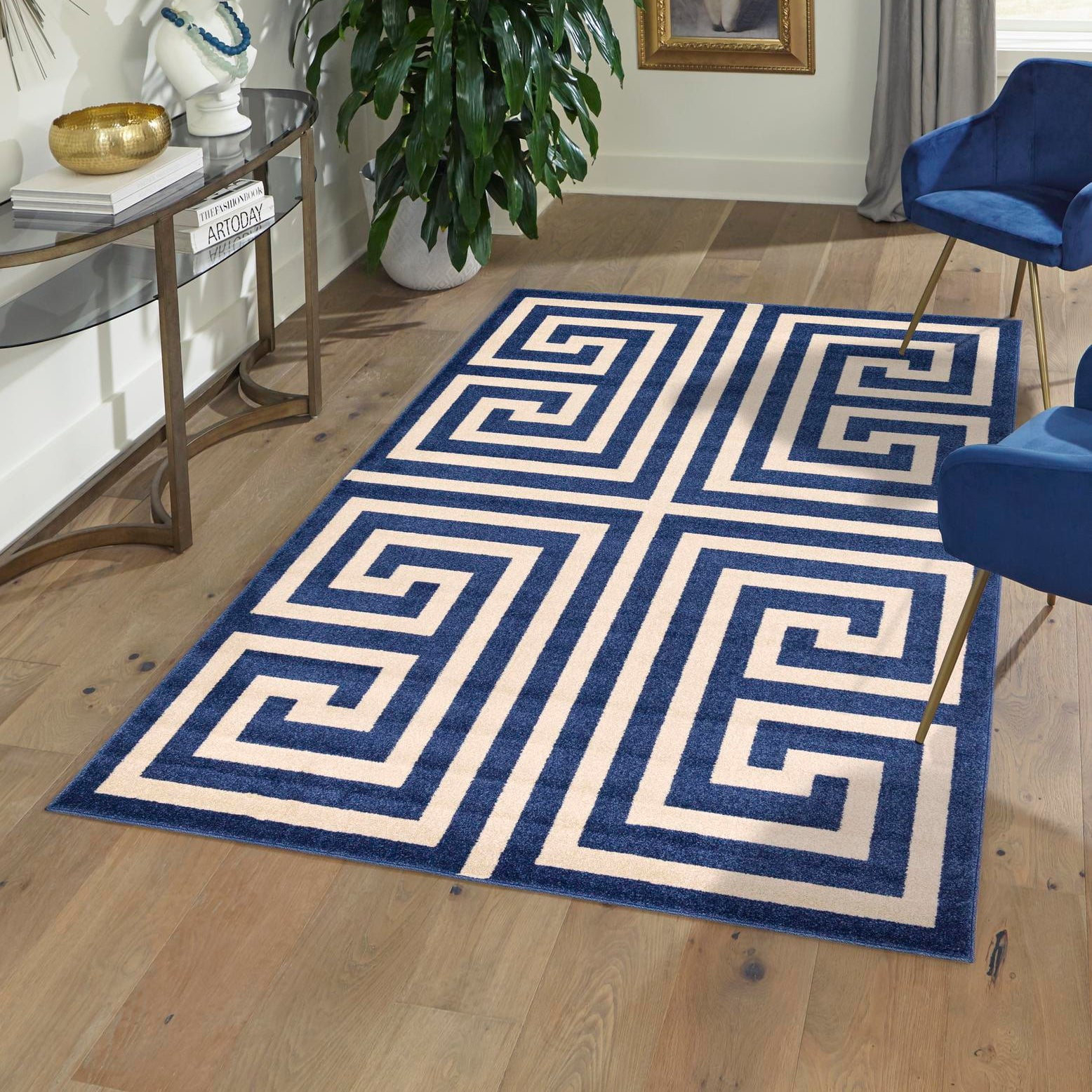 Unique Loom Athens Collection Area Rug - Greek Key (10' x 13' 1 ...
