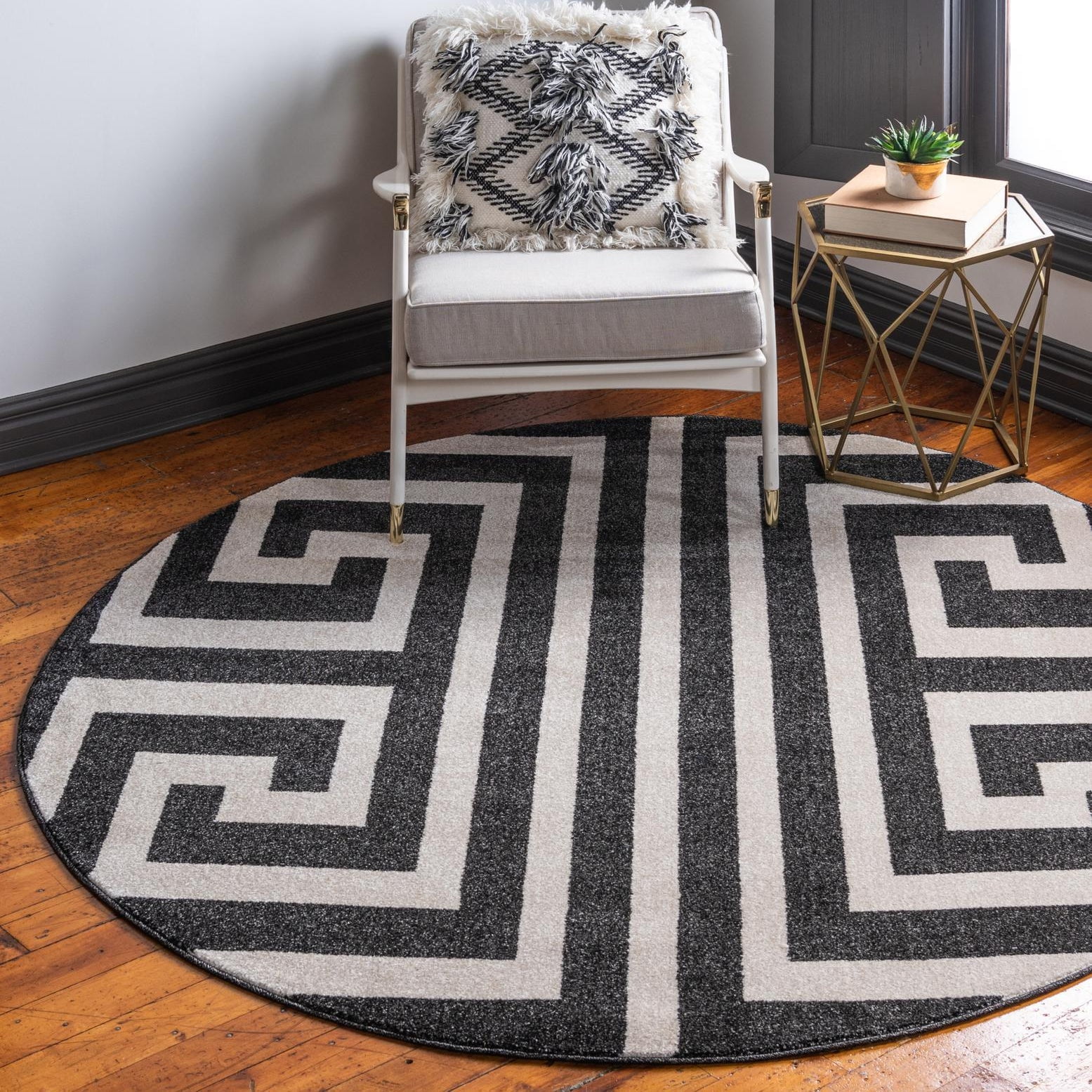 Unique Loom Athens Collection Area Rug - Greek Key (6' 1