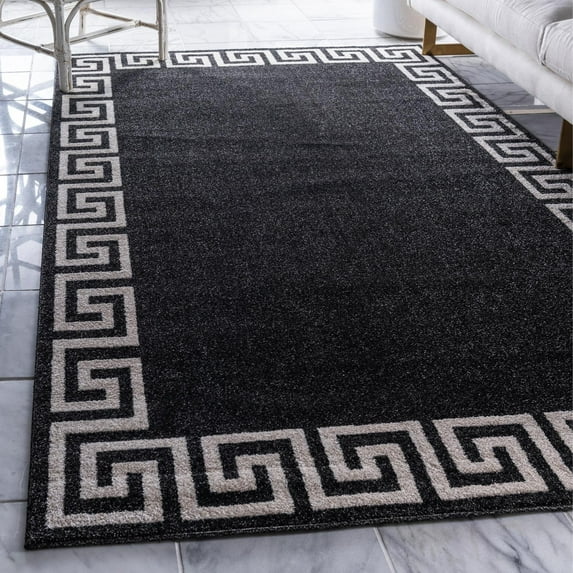 Unique Loom Athens Collection Area Rug - Modern (2' x 3' 1" Rectangle Charcoal/Black)