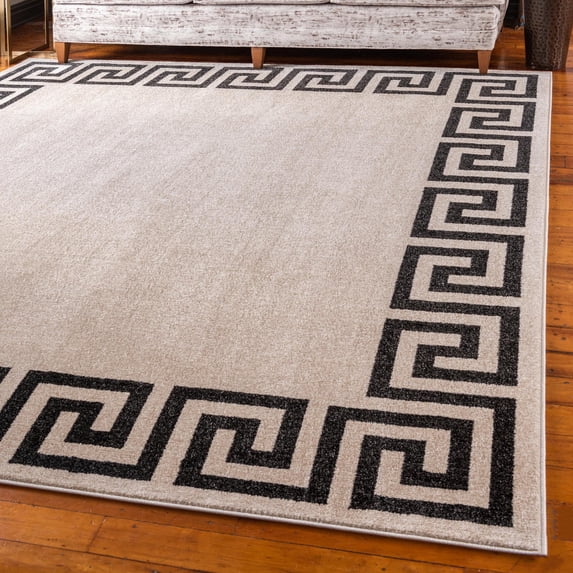 Unique Loom Athens Collection Area Rug - Modern (7' 10" Square Beige and Gray/Beige)