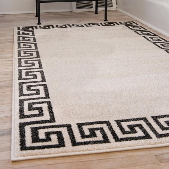 Unique Loom Modern Athens Rug, Beige/Black (9' 0 x 12' 0)