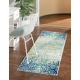 thumbnail image 1 of Unique Loom Atoll Ariel Rug Blue/Ivory 2' x 6' 1" Runner Botanical Beach/Nautical Perfect For Bathroom Hallway Mud Room Laundry Room, 1 of 7