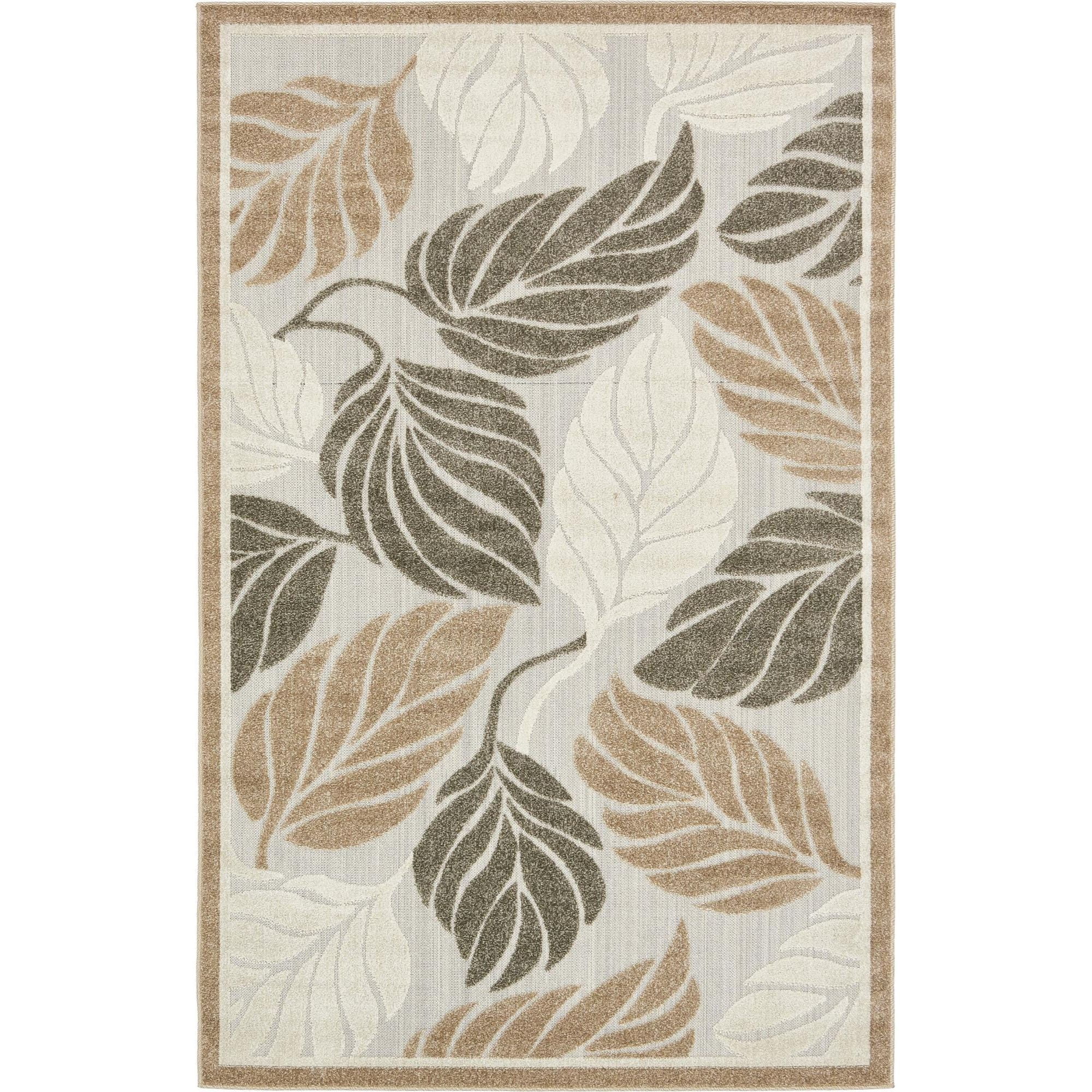 Unique Loom Augusta Indoor/Outdoor Modern Floral Area Rug or Runner