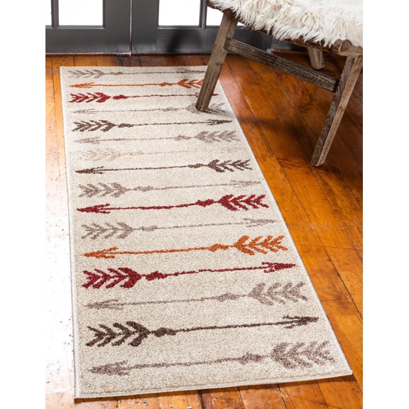 Unique Loom Autumn Collection Area Rug - Arrow (2' x 6' 1" Runner Beige/Brown)