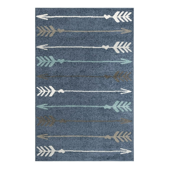 Unique Loom Autumn Collection Area Rug - Arrow (5' 3" x 8' Rectangle Navy Blue/Gray)