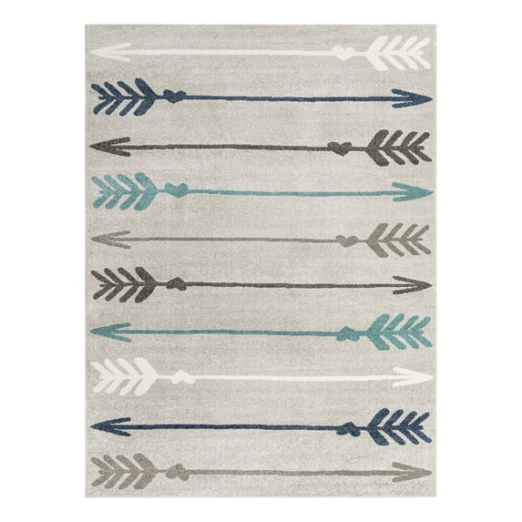 Unique Loom Autumn Collection Area Rug - Arrow (9' x 12' Rectangle Light Gray/Black)