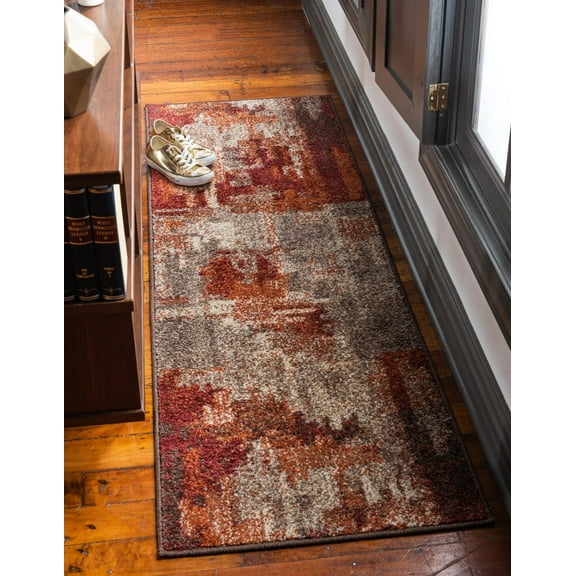 Unique Loom Autumn Collection Area Rug - Cinnamon (2' x 6' 1" Runner Multi/Beige)
