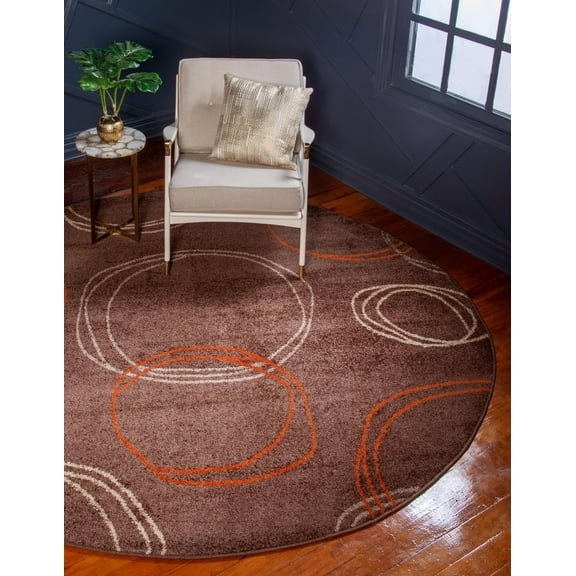 Unique Loom Autumn Collection Area Rug - Cornucopia (3' 3" Round Brown/Beige)