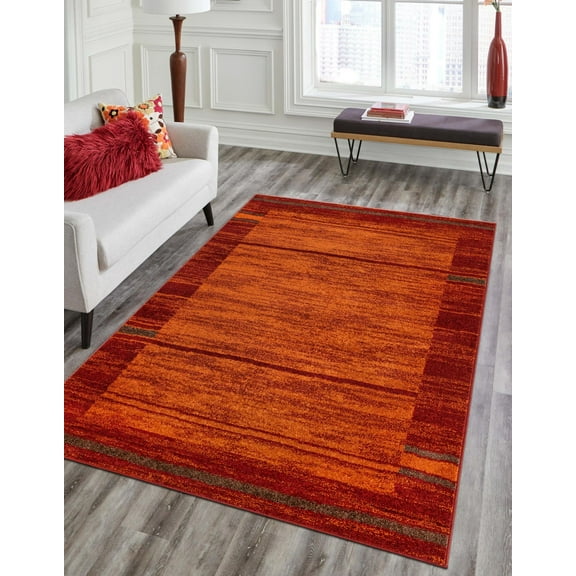 Unique Loom Autumn Collection Area Rug - Foilage (2' x 3' 1" Rectangle Terracotta/Burgundy)