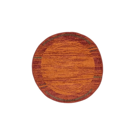 Unique Loom Autumn Collection Area Rug - Foilage (3' 1" Round Terracotta/Burgundy)