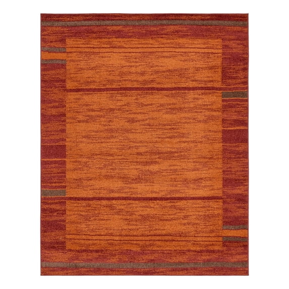 Unique Loom Autumn Collection Area Rug - Foilage (7' 10" x 10' Rectangle Terracotta/Burgundy)