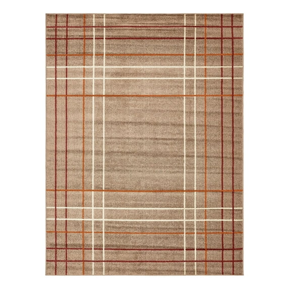 Unique Loom Autumn Collection Area Rug - Heritage (9' x 12' Rectangle Light Brown/Burgundy)