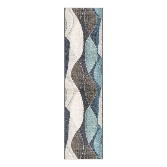 Unique Loom Autumn Collection Area Rug - Plantation (2' 7" x 10' Runner Blue Gray/Black)