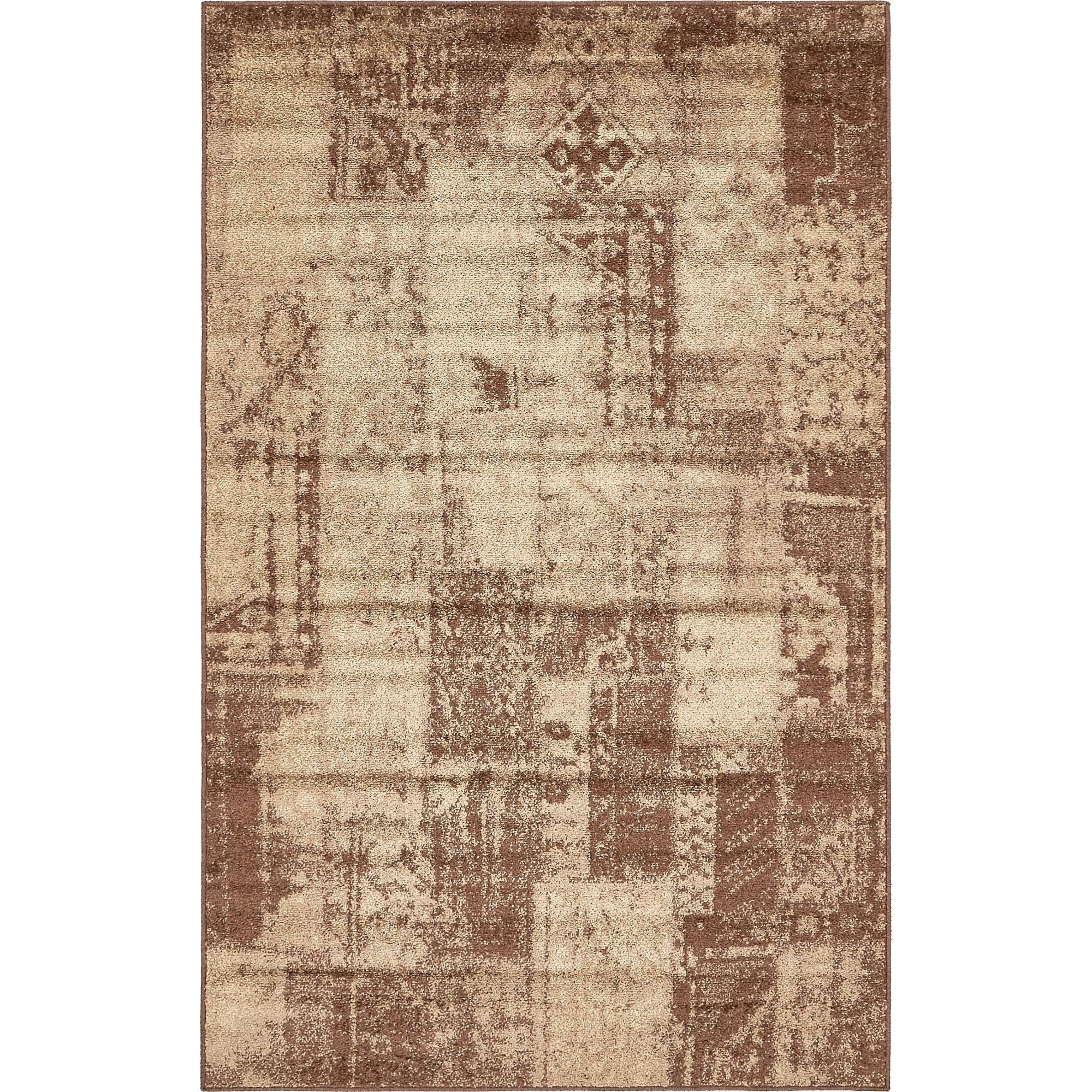 Autumn Collection Brown Synthetic Rectangular Area Rug