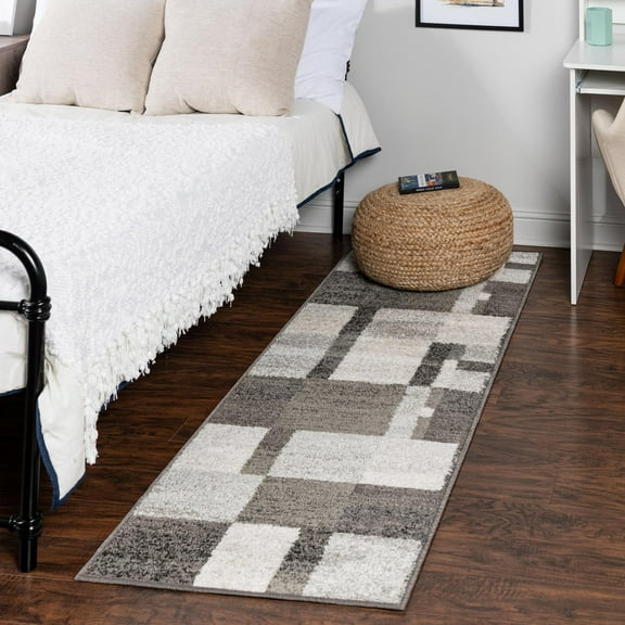 Unique Loom Autumn Collection Area Rug - Providence (2' x 6' 1" Runner Gray/Ivory)