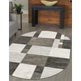 thumbnail image 1 of Unique Loom Autumn Collection Area Rug - Providence (3' 3" x 5' 3" Oval Gray/Ivory), 1 of 7