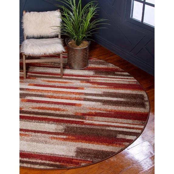 Unique Loom Autumn Collection Area Rug - Wheat (8' Round Multi/Beige)
