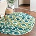 thumbnail image 1 of Unique Loom Azalea Collection Area Rug - Dodd (5' 3" x 8' Oval Blue/Yellow), 1 of 7
