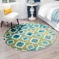 thumbnail image 1 of Unique Loom Azalea Collection Area Rug - Dodd (7' Round Blue/Yellow), 1 of 7
