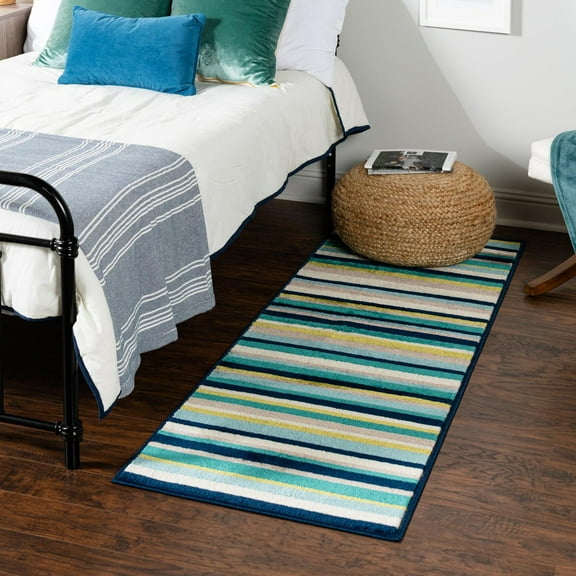 Unique Loom Azalea Collection Area Rug - Glenn (2' x 8' Runner Teal/Teal)
