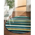 thumbnail image 1 of Unique Loom Azalea Collection Area Rug - Glenn (3' Round Teal/Teal), 1 of 8