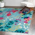 thumbnail image 1 of Unique Loom Azalea Collection Area Rug - Indica (10' Square Aqua/Navy Blue), 1 of 7
