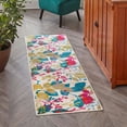 thumbnail image 1 of Unique Loom Azalea Collection Area Rug - Indica (2' x 6' Runner Ivory/Teal), 1 of 7