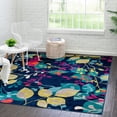 thumbnail image 1 of Unique Loom Azalea Collection Area Rug - Indica (7' 10" Square Navy Blue/Beige), 1 of 2