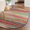 thumbnail image 1 of Unique Loom Azalea Collection Area Rug - Kehr (7' 10" x 10' Oval Multi/Navy Blue), 1 of 7