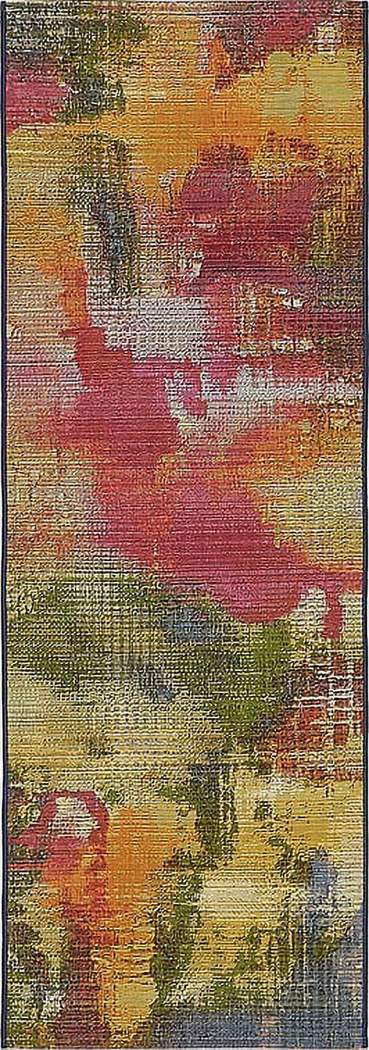 Unique Loom Azera Outdoor Contemporary Abstract Area Rug or Runner
