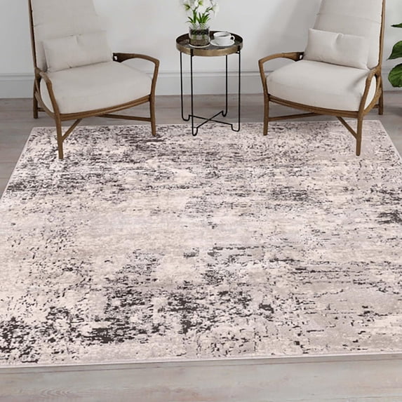 Unique Loom Leipzig Collection Area Rug - Bach (6' 1" Square Gray/Ivory)