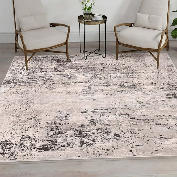 Unique Loom Leipzig Collection Area Rug - Bach (7' 10" Square Gray/Ivory)