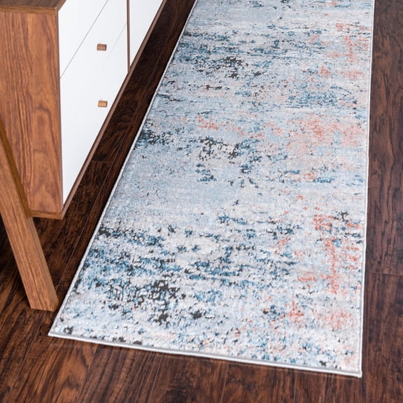 Unique Loom Leipzig Collection Area Rug - Bach (2' 2" x 6' 1" Runner Multi/Blue)